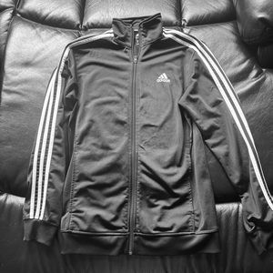 Black Adidas Warm Up Jacket | Full Zip | Size Small | Classic 3 Stripe